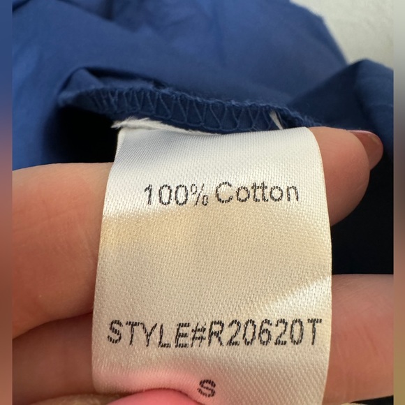 Royal blue NEW Tuckernuck Button Classic Long Sleeve Mini Shirt Dress Small - Picture 3 of 4